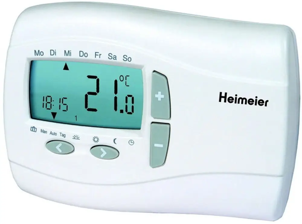 Digitaler Raumregler mit Display zur Heizungssteuerung, inklusive Temperaturanzeige und Tasten zur Einstellung. Hersteller: IMI Hydronic Engineering.